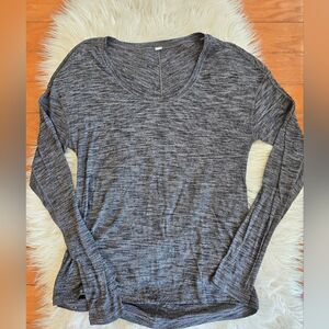 Lululemon Athletica Gray Space Dye Long Sleeve Tee